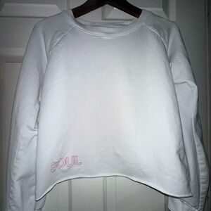 NATION LTD + SOULCYCLE White Crop Crew Sweatshirt Pullover Size Small